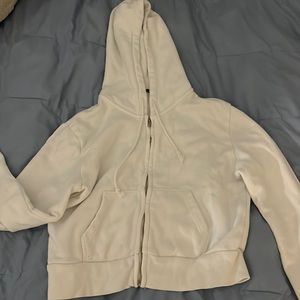 Brandy Melville Cropped Zip Up Hoodie